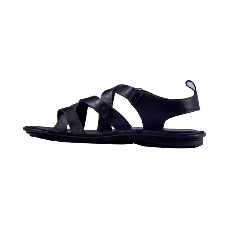 Premium Leather Sandal - Black - Image 3