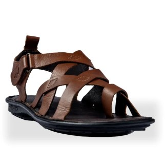 Premium Leather Sandal - Cognac