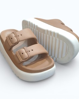 Chunky Platform Double-Buckle Slide Sandals